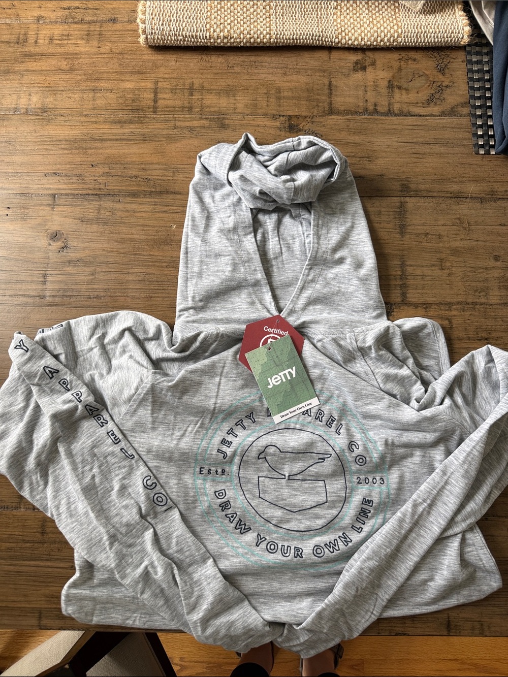 Jetty Gray Long Sleeve Hoodie Shirt